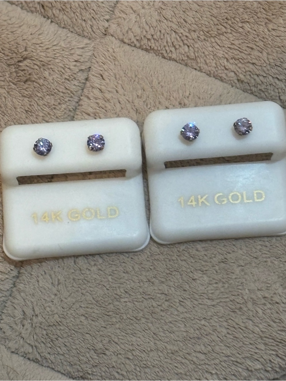 Amethyst 14K Gold Stud Earrings